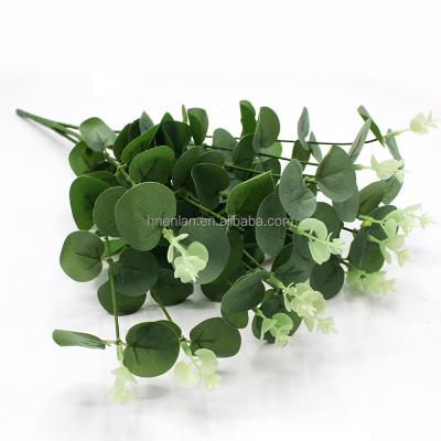 China decorative flowers & Braid EN035 Artificial Eucalyptus Leaves Faux Silk Greenery Eucalyptus Stems For Wedding Bouquet Centerpiece Home Decor for sale