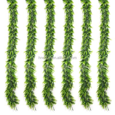 China decorative flowers & EN092Hot Selling Garlands Amazon Plastic Boxwood Artificial Eucalyptus Garland For Wedding Decor for sale