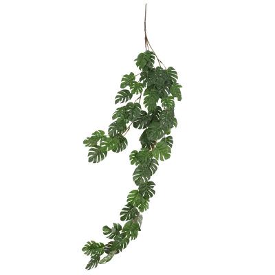 China Hanging Artificial Vines Wedding Home Decor Green Leaf Garland Plant Artificial Silk Palm Garland Greenery Garland Wedding Shop Decor EN101 for sale