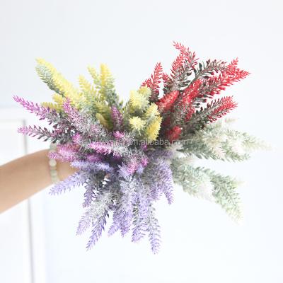 China decorative flowers & Braids Artificial Lavender Flower Plastic Flower Decoration EN113 Flocking Lavender Flower Bouquet for sale