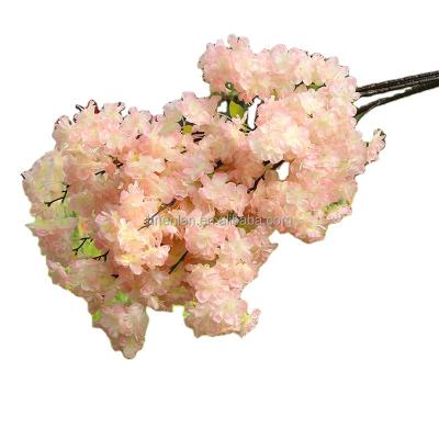 China decorative flowers & EN038 ENLAN Wreaths Wedding Decor 4 Branches Super Density Cherry Blossom Branch And Cherry Artificial Flower for sale