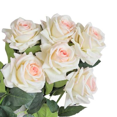 China Wholesale Rose Flower Real Touch Single Silk Artificial Rose Home Wedding Party Decoration Events EN100 Long Stem for sale