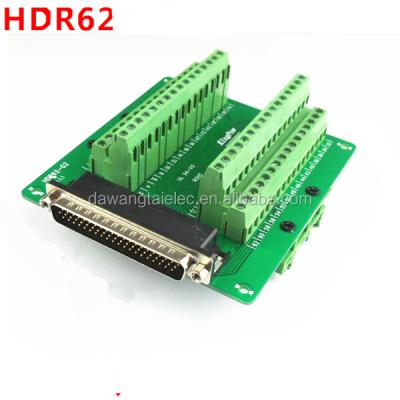 China PCB Connector DB62 HDR62 D-SUB Male 62pin Port Breakout PCB Borad 3 Terminal Row for sale