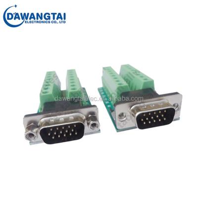 China Adaptation 3+6 3+9 PCB DB15-G2 Parallel Left Male Terminal 3 Connector 3 Terminal Line 3+4 VGA for sale