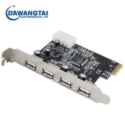 China 4 Ports USB 2.0 PCIE HUB CARD Renesas USB Expansion USB 2.0 PCI Express Card Moschip DW-1054 for sale