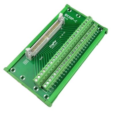 China IDC50P PCB Male Socket To Terminal Block 50P Breakout Board Adapter PLC Relay Terminal Station DIN Rail Type for sale