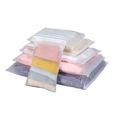 China Costom BIODEGRADABLE pe plastic ziplok bags manufacturing with logo frosted printing packing for clothing for sale