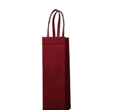 China Recyclable Customizable Gift Bag Non-woven Red Wine Wrapping Bag Exquisite Single Wine Bottle for sale