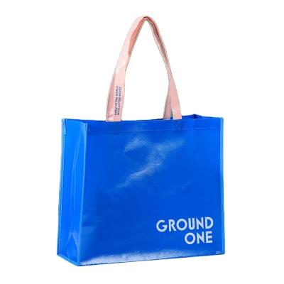 China BIODEGRADABLE creative color food and drink shopping bag supermarket folding take away storage non-woven lamination bags for sale