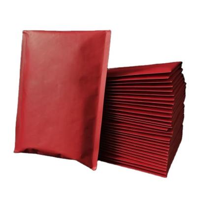 China shoes & popular red high end waterproof apparel kraft paper bubble wrap bags express apparel packing bag for sale