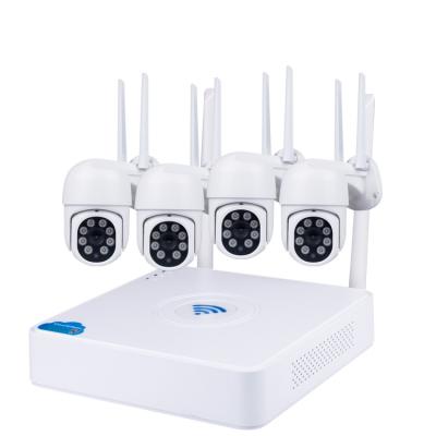 China Factory 1080P PTZ Wireless Camera NVR System NVR Kit Wifi 4 Channel Night Vision Dome Security Home Two Way Audio System for sale