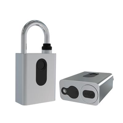 China Anti-theft Waterproof Fingerprint Security Padlock Security Padlock Door/Handbag/Cabinet/Luggage Zinc Alloy Biometric Smart Electronic Padlock for sale