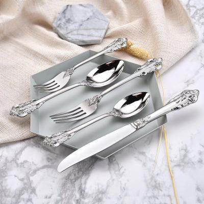 China Sustainable Cutlery Flatware Set OEM High Mirror Finish High Quality Cutlery Set Stainless Steel Flatware Luxury Se for sale