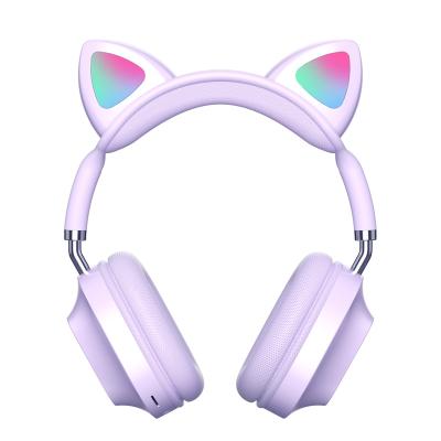 China Earphone Fashion Style Cat Ear Wireless Over-Ear Headphones Foldable Stereo Wireless Headset With High Fidelity Stereo Sound for sale