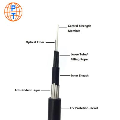 China Outdooror Gyfty63-24/48/12 B1 Core Double Sheath Layer Twisted Reinforced Rat Proof 8 Core Directly Buried Aerial Cable for sale