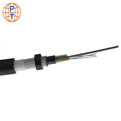 China PE outer jacket GYFTY53 2 4 6 8 12 24 36 72 144 288 armored core Gyta33 steel wire fiber optic cable prices per meter for sale