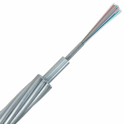 China high quality Aeirlal opgw power wire 24/48 core OPGW fiber optic cable outdoor single mode g652d aerial opgw cheap price for sale