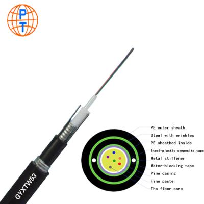 China Aeria 12 Core Outdoor Optical Fiber G 625 D Single Mode Outdoor Cable Gyxtw53 for sale