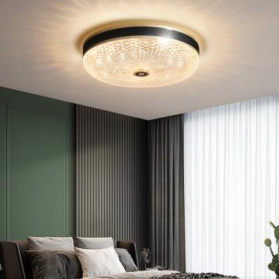 China 3500k Outdoor Mounted Light Fixture Decor Living Room Home Hotel Contemporary Round Led Flush Mount Acrylic Lamp With Remote Control for sale