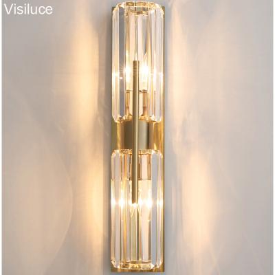 China Contemporary Home Decorative Indoor Wall Mounted Lights Hotel Living Room Bedroom Led Modern Luxury Crystal Wall Lamp for sale