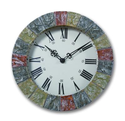 China Antique Street Indoor Office Home Garden Roman Number Wall Clock Outdoor Small Size Style Resin Decorative Clock for sale