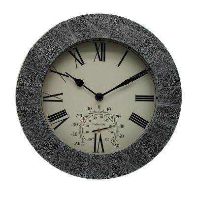 China Antique Style 10 Inch Outdoor Home Office Garden Resin Decorative Clock for sale