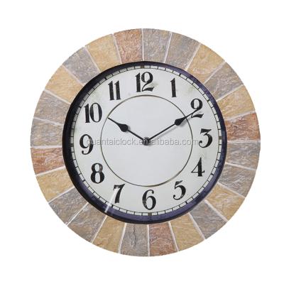 China BRIEF Outdoor Garden Street Slate Effect Polyresin Wall Clock For Home Decor for sale