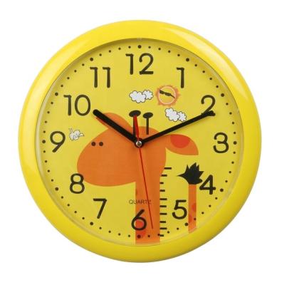 China Cute Cartoon Kids Cartoon Style Colorful Plastic Wall Clock For Kids Room Decoration for sale