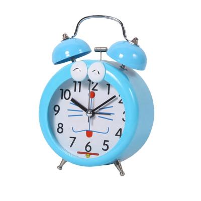 China Cartoon Durable Promotional Blue Plastic Desk Alarm Decorative Table Clock For Kids for sale