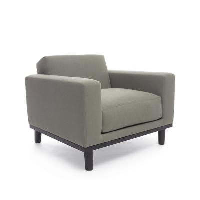 중국 Contemporary Hotel Furniture Creation Canvas Gray Fabric One Seat Sofa Soft Surface With Solid Wood Frame 판매용