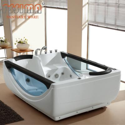 China Luxury Indoor Double Side Skirt Couple (Left Skirt) Transparent Glass Massage Spa Bathtub Price Free Sale 2 for sale