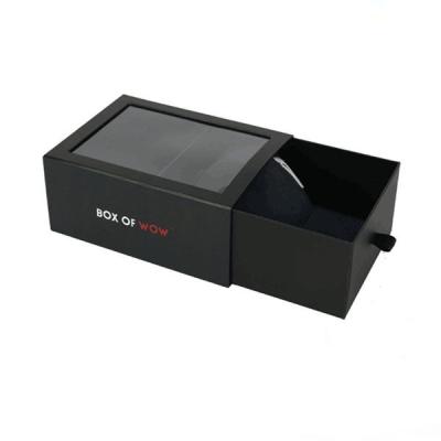 China Custom Size Recyclable And Logo Factory Direct Sale Paper Gift Box Drawer Box With Clear Lid for sale