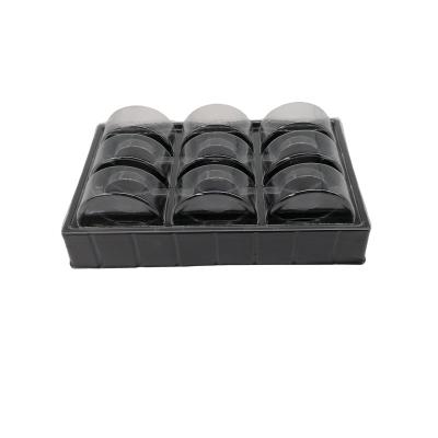 China Handmade Simple Custom Shaped Plastic Clamshell Macarons Blister Tray 9pcs Clear Plastic Gift Box Macarons Packaging for sale