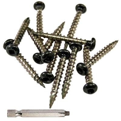 China SS304 Pan Deck Screws Pan Head Square Drive Black Color Paint Mirror Polished for sale