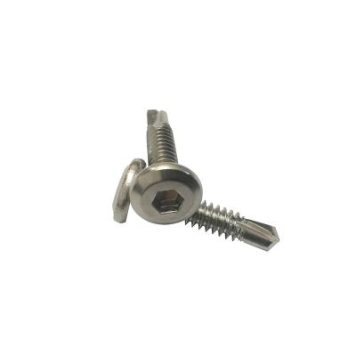 China 410 Wafer Stainless Steel Hex Stocket Head Self Drilling Screws Polished for sale