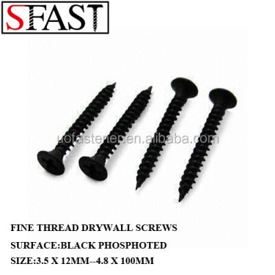 China C1022 PHILLIP BUGLE THREAD BLACK PHOSPHATE DRYWALL FINE HEAD SCREWS for sale