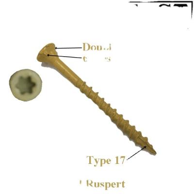 China CSK Trox Double Deck Screw Flat Head (Wood Screws) With 6Nibs And Type 17 Ruspert Yellow Color 500/1000 Hour for sale