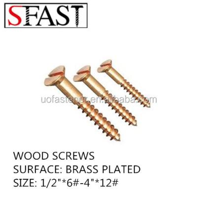 China HIGH QUALITY Carbon Steel CSK HEAD SLOTTED CARBON STEEL WOOD SCREWS for sale