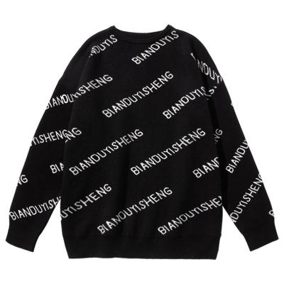 China Anti-wrinkle fashion new style custom jacquard men knit knitted men sweater printed crew neck sweater men for sale