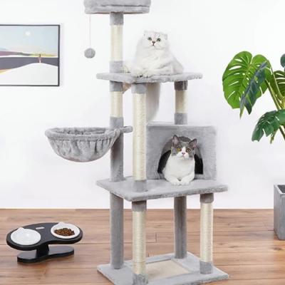 China Viable Wholesale High Quality Furniture Cat Tree Tower House Pet Products Cat Scratching Board Cat Condo Tree for sale