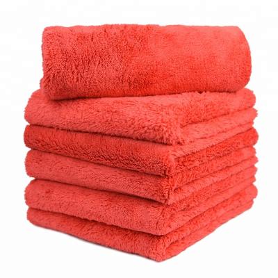 China 450gsm 40x40cm Viable Car Detailing Products Drying Wash Cleaning Cloth With Logo Products Plush Doubleside Car Wash Edgeless Towels for sale