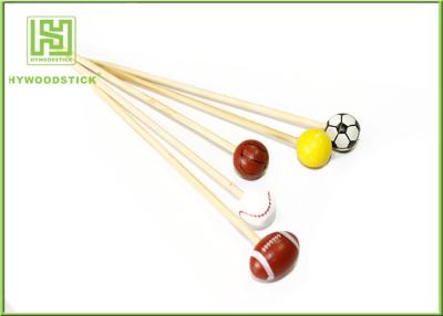 China Football Shape Decorative Food Toothpicks Fruit On Cocktail Sticks Natural Color for sale