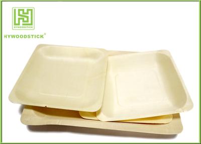 China Placas biodegradables de madera de 3,5 pulgadas, pequeñas placas de cena cuadradas para el postre en venta