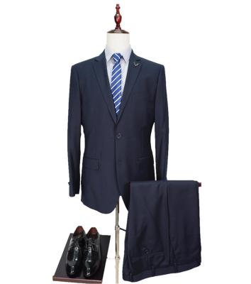 China Slim Windproof Mens TR Navy Tailored Ready Suits Male Business Clothing Made In China OEM for sale