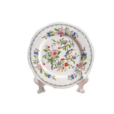 China New Design Tableware Sustainable Fashionable High Grade Hand Painted Bone China Flower Ceramic Dishes for sale