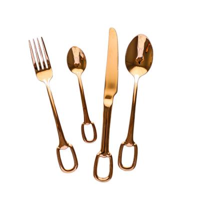 China Royal Rustic 304 Stainless Steel 304 Stainless Steel Sustainable Western Style INS Cutlery Set Of 4 Pcs for sale