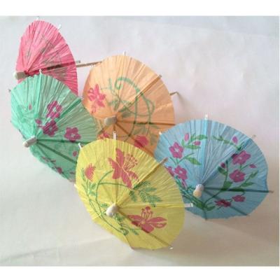 China 131229 Disposable Cocktail and Bamboo Umbrella Color Decorated Parasol Beverage Umbrella Stick for sale