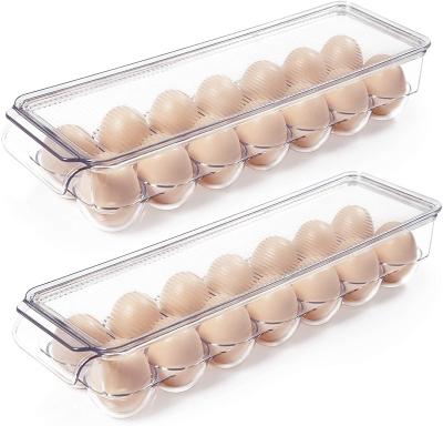 China Viable Egg Container Fridge Organizer Lid Holds 14 Eggs 2 Packs for sale