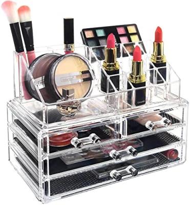 China Sustainable Jewelry & Cosmetic / Makeup Organizer Makeup Storage With Drawers Plastic Makeup Organizer for sale