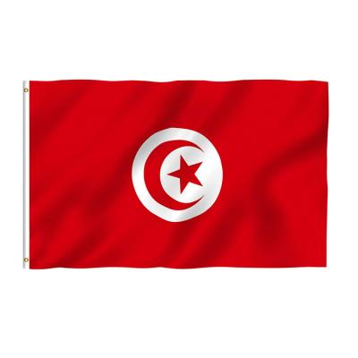 China Health Care Institutes Storm 3x5 Feet Tunisia Flag Double Stitched Tunisian Flags Polyester With Brass Grommets Banner for sale